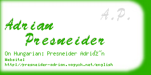 adrian presneider business card